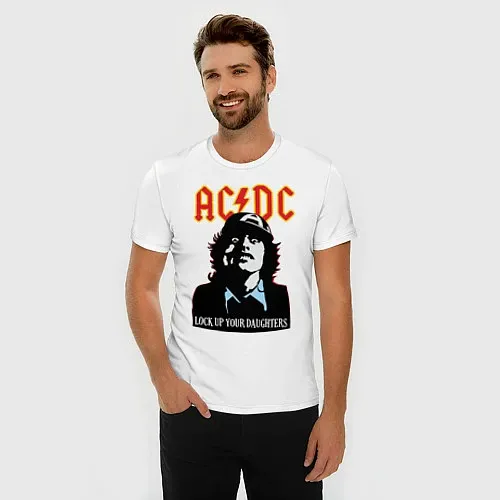 Мужские приталенные футболки AC/DC