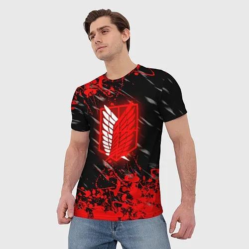 Мужские 3D-футболки Атака на титанов