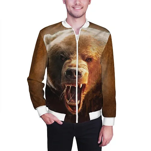 Мужские куртки-бомберы с медведями