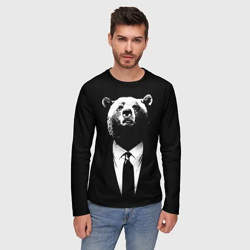 Мужские футболки с рукавом с медведями