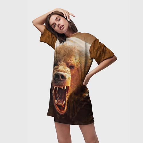 Женские длинные футболки с медведями