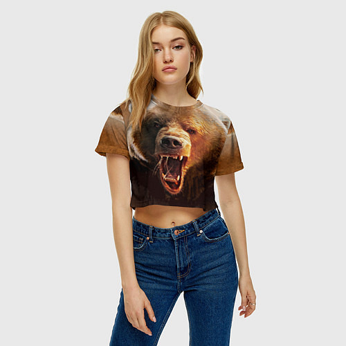 Женские укороченные футболки с медведями