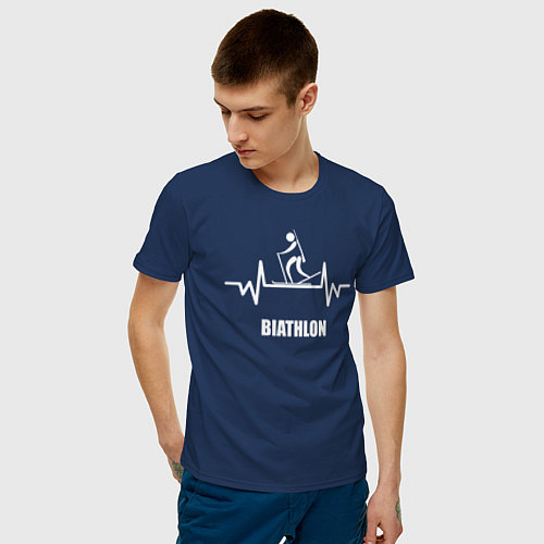 Мужские хлопковые футболки для биатлона