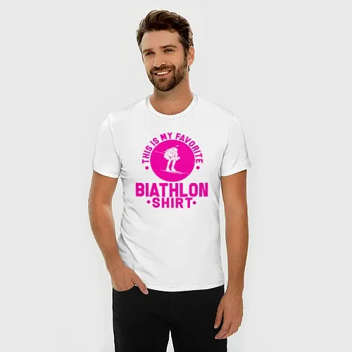 Мужские приталенные футболки для биатлона