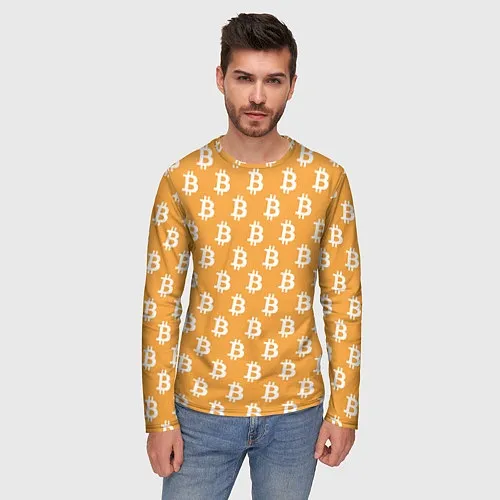 Мужские футболки с рукавом Bitcoin