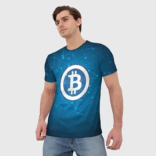 Мужские 3D-футболки Bitcoin