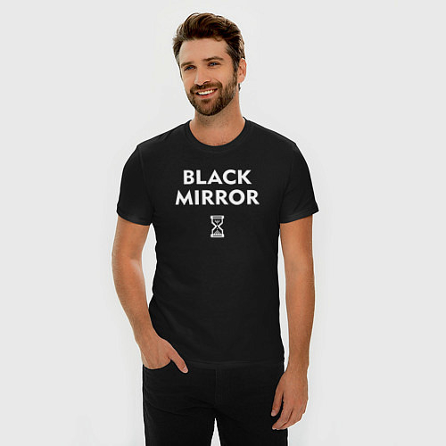 Мужские приталенные футболки Черное зеркало