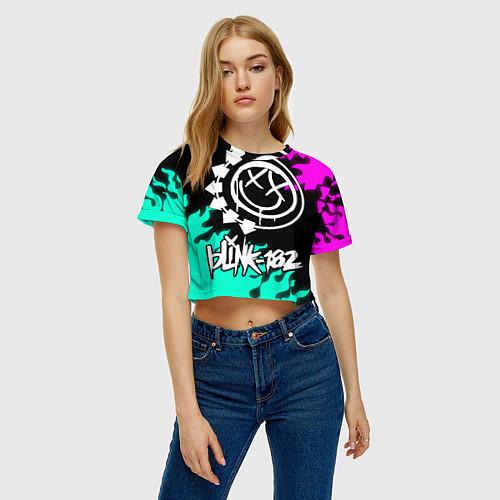Женские укороченные футболки Blink-182
