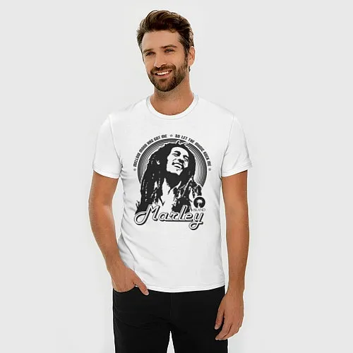 Мужские приталенные футболки Боб Марли