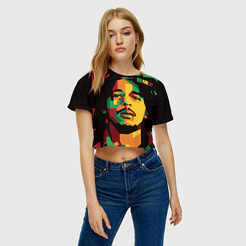 Женские укороченные футболки Боб Марли