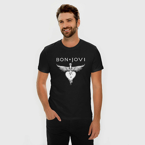 Мужские приталенные футболки Bon Jovi