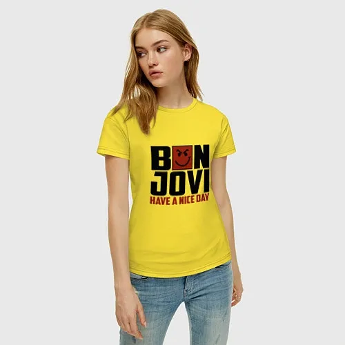 Женские Футболки хлопковые Bon Jovi
