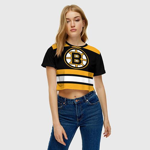 Женские укороченные футболки Бостон Брюинз
