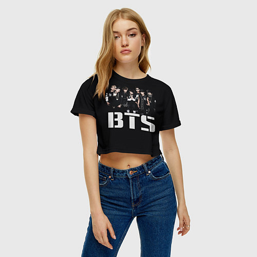 Женские укороченные футболки BTS