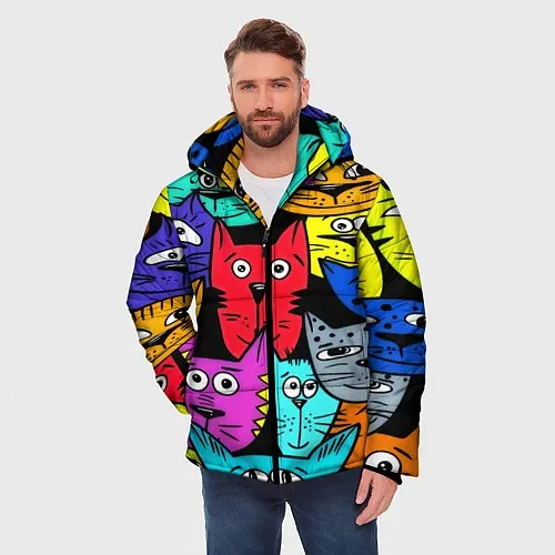 Мужские куртки с котами и кошками