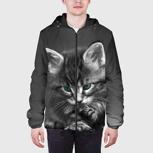 Мужские куртки с капюшоном с котами и кошками