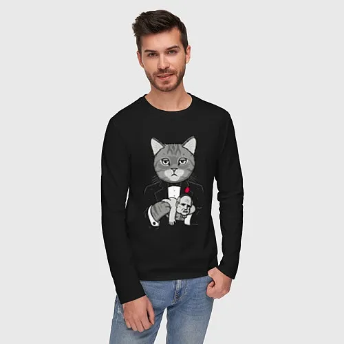 Мужские футболки с рукавом с котами и кошками