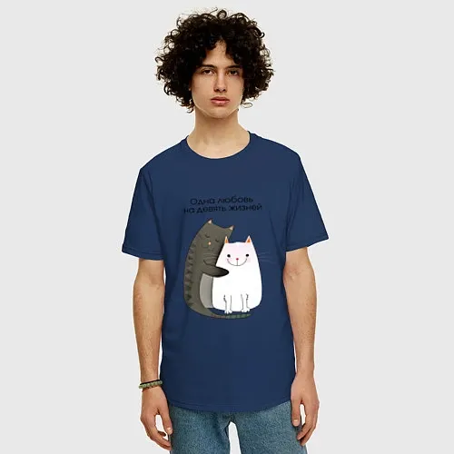Мужские футболки оверсайз с котами и кошками