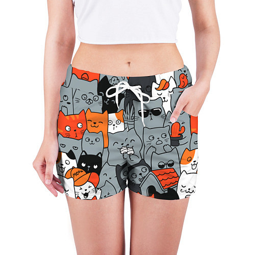 Женские шорты с котами и кошками