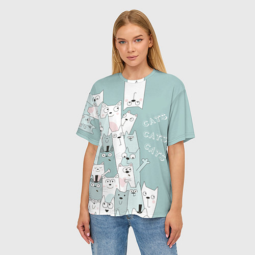 Женские 3D-футболки с котами и кошками