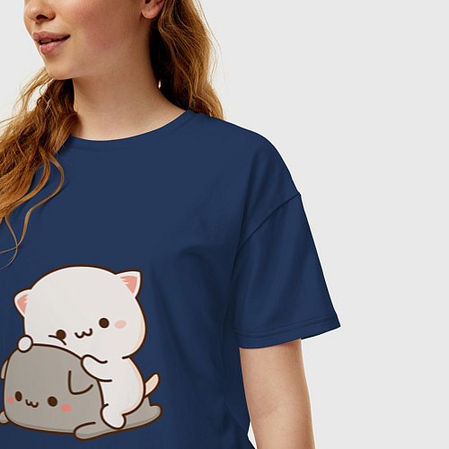 Женские футболки оверсайз с котами и кошками