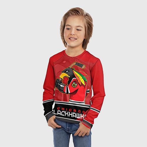 Детские футболки с рукавом Чикаго Блэкхокс