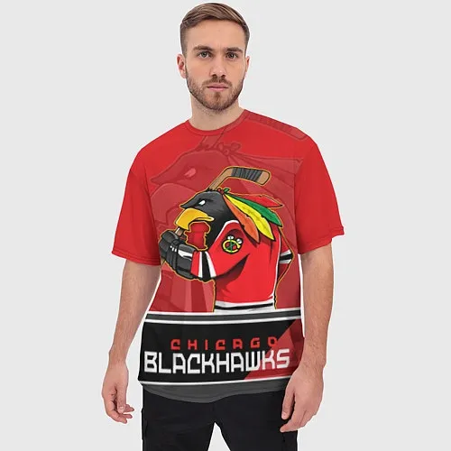 Мужские 3D-футболки Чикаго Блэкхокс