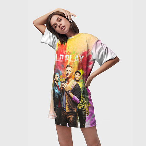 Женские длинные футболки Coldplay
