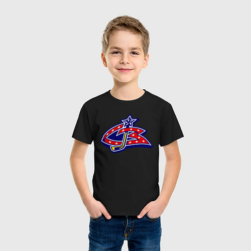 Детские хлопковые футболки Коламбус Блю Джекетс