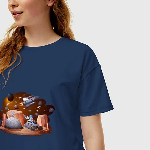 Женские футболки оверсайз ко дню космонавтики