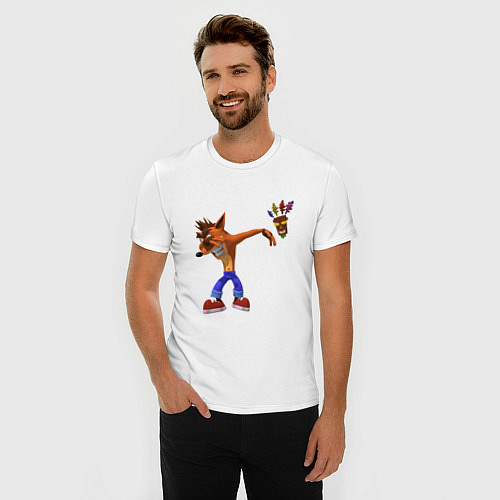 Мужские приталенные футболки Crash Bandicoot