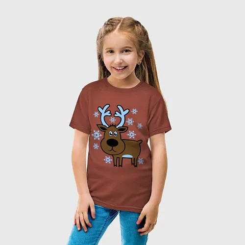 Детские хлопковые футболки с оленями