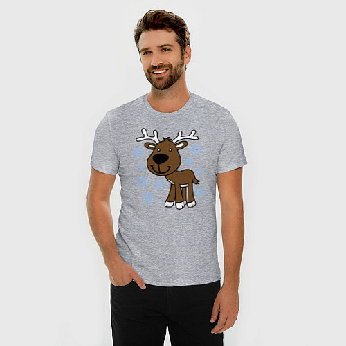 Мужские приталенные футболки с оленями