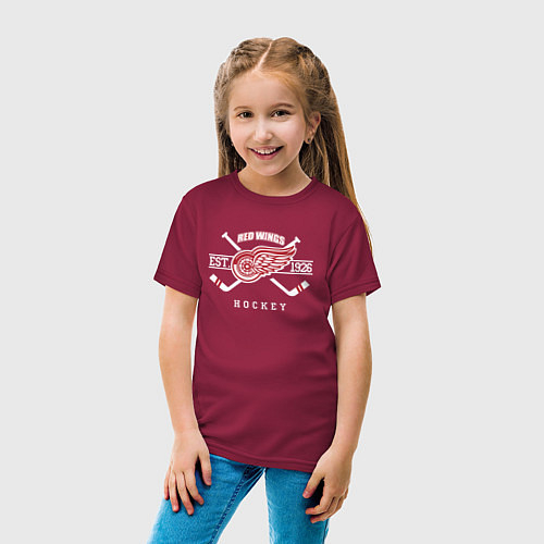 Детские хлопковые футболки Детройт Ред Уингз