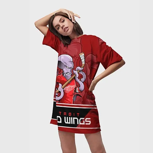Женские длинные футболки Детройт Ред Уингз