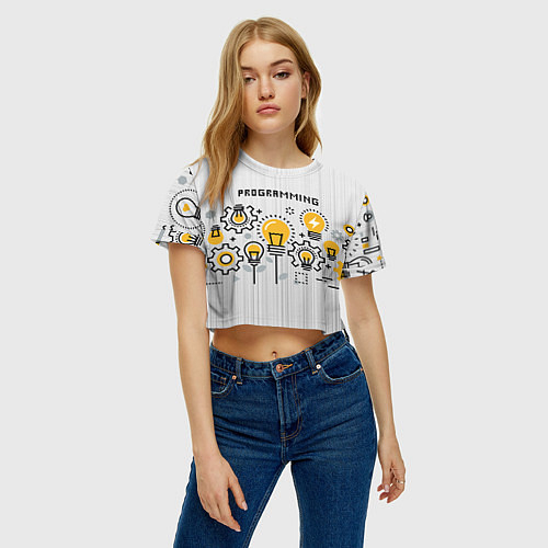 Женские укороченные футболки для программиста