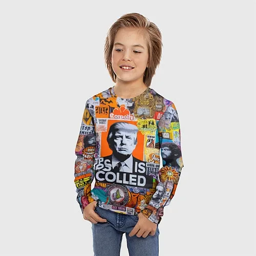 Детские 3D-лонгсливы Дональд Трамп