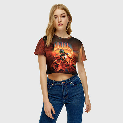 Женские укороченные футболки Doom