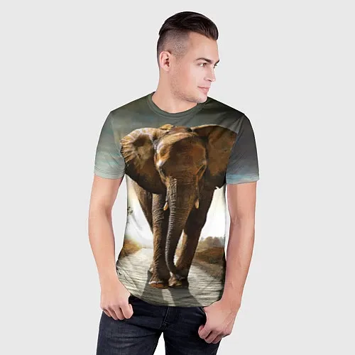 Мужские 3D-футболки со слонами