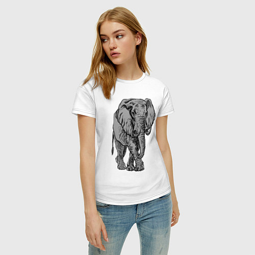 Женские хлопковые футболки со слонами
