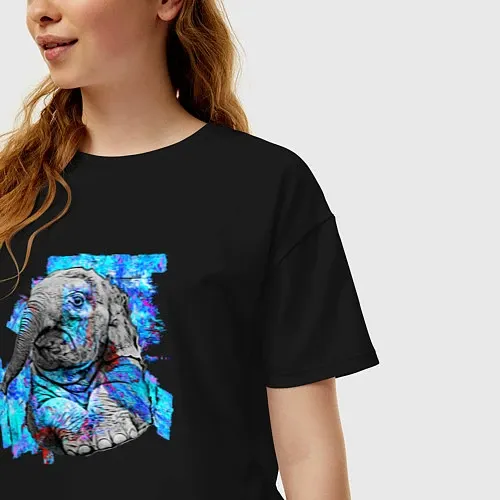 Женские футболки оверсайз со слонами