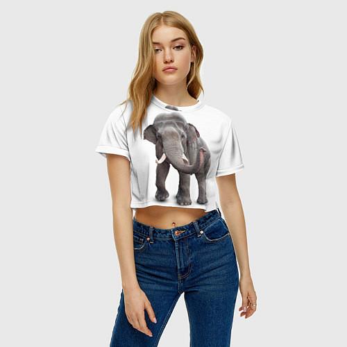 Женские укороченные футболки со слонами