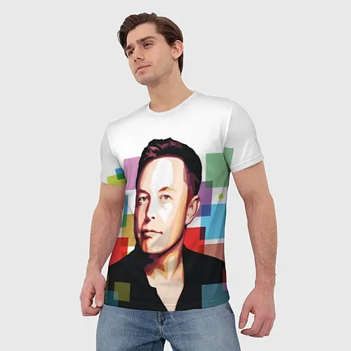 Мужские 3D-футболки с Илоном Маском