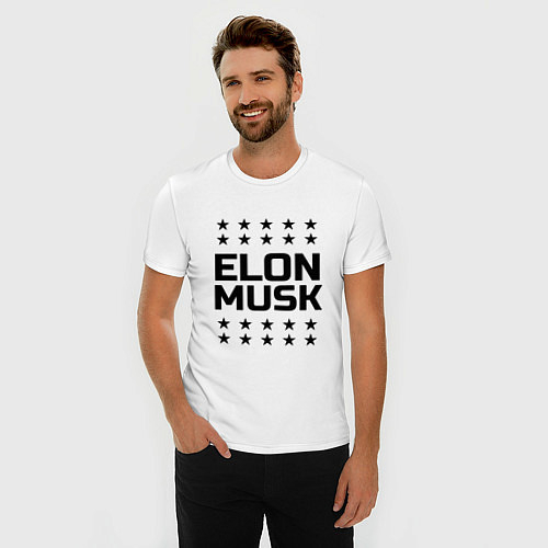 Мужские приталенные футболки с Илоном Маском