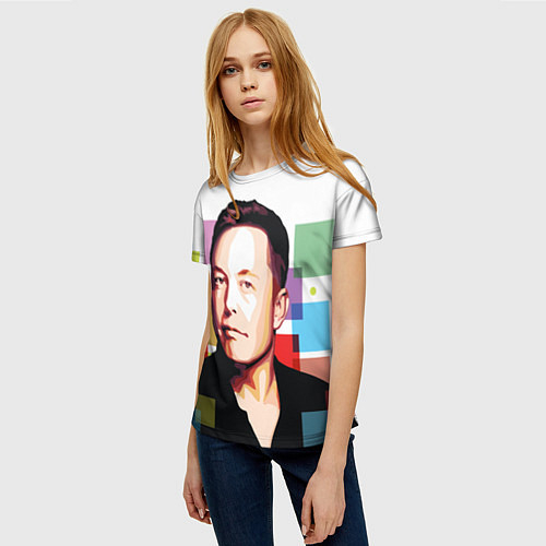 Женские 3D-футболки с Илоном Маском