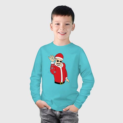 Детские футболки с рукавом c Дедом Морозом