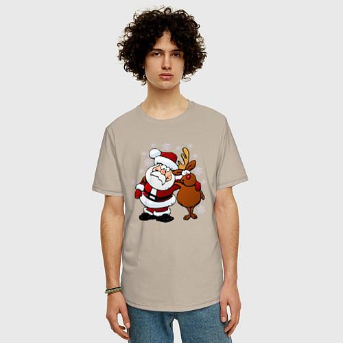 Мужские хлопковые футболки c Дедом Морозом
