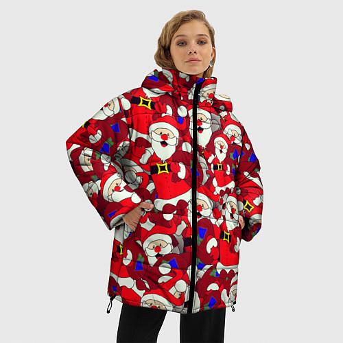 Женские куртки с капюшоном c Дедом Морозом