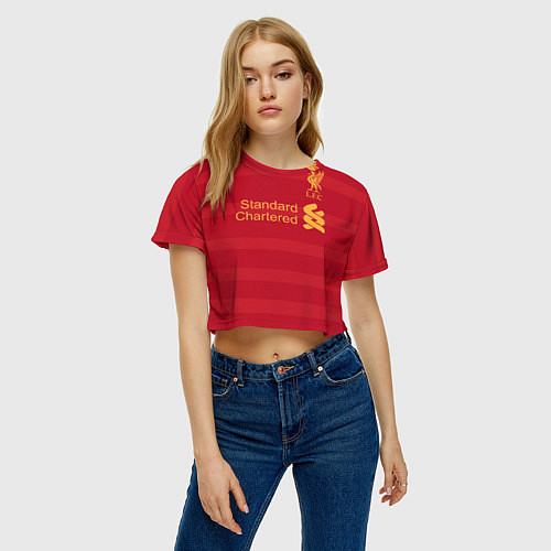 Женские укороченные футболки Ливерпуль