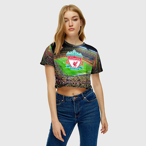 Женские укороченные футболки Ливерпуль